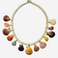 Aquamarines and Rare Shells on Pearl Embroidered Choker