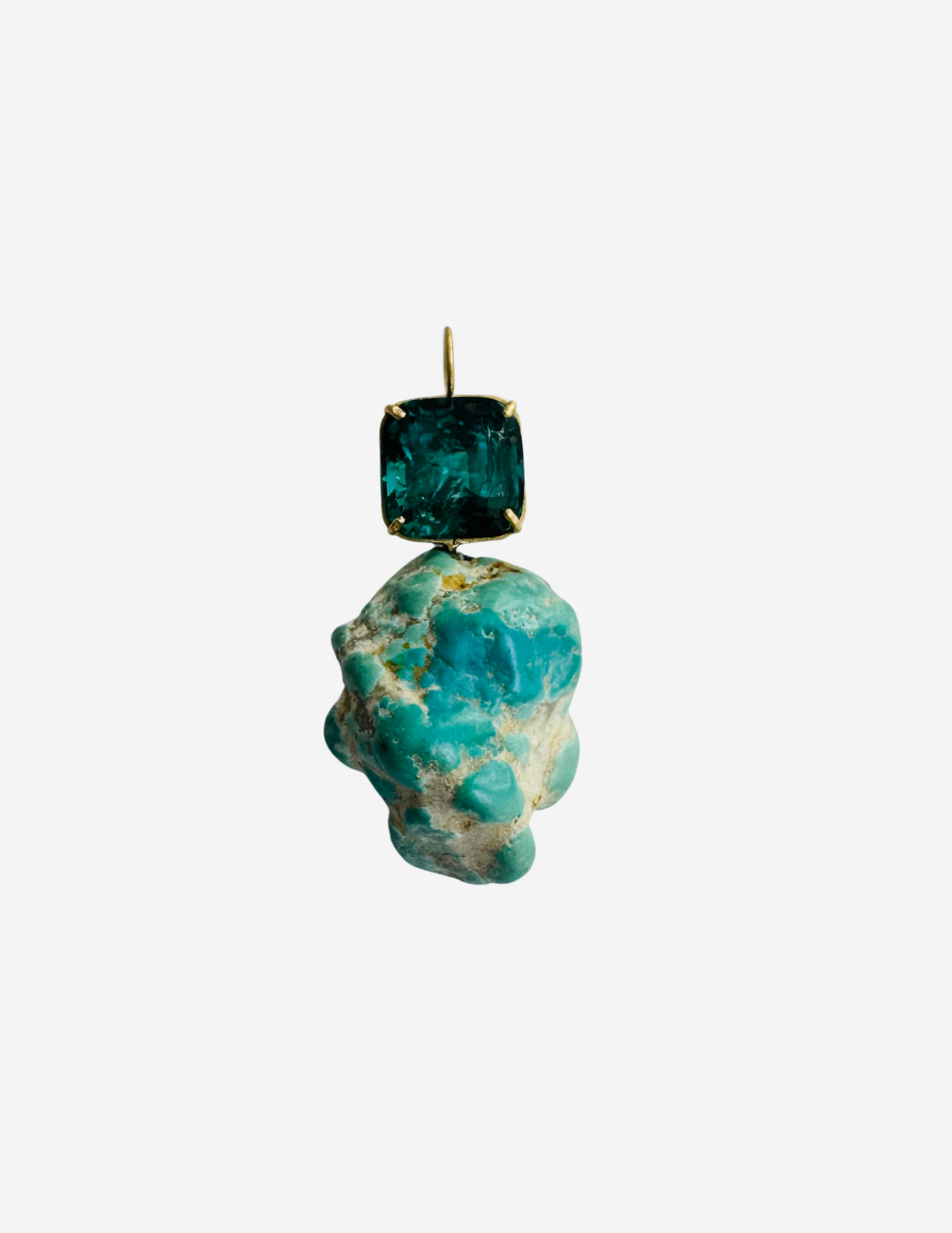 Tourmaline and Turquoise Nugget Pendant