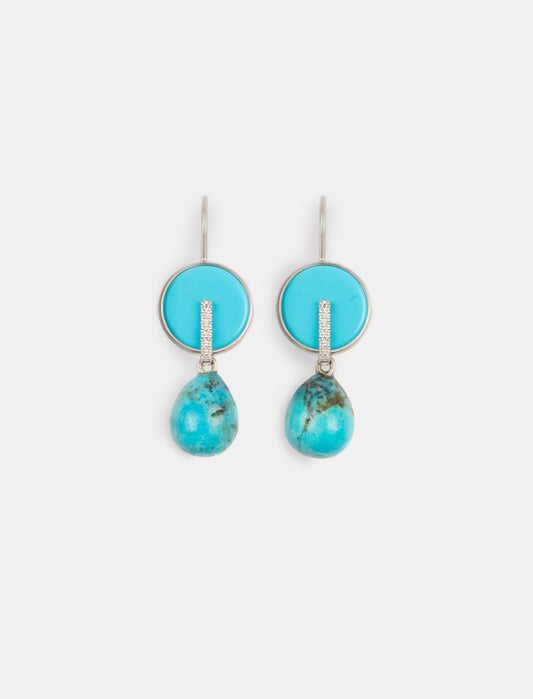 Turquoise Earrings with Diamond