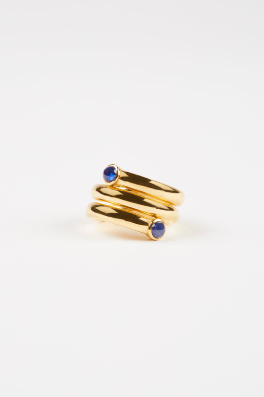 Yellow Gold Ring with Sapphires
