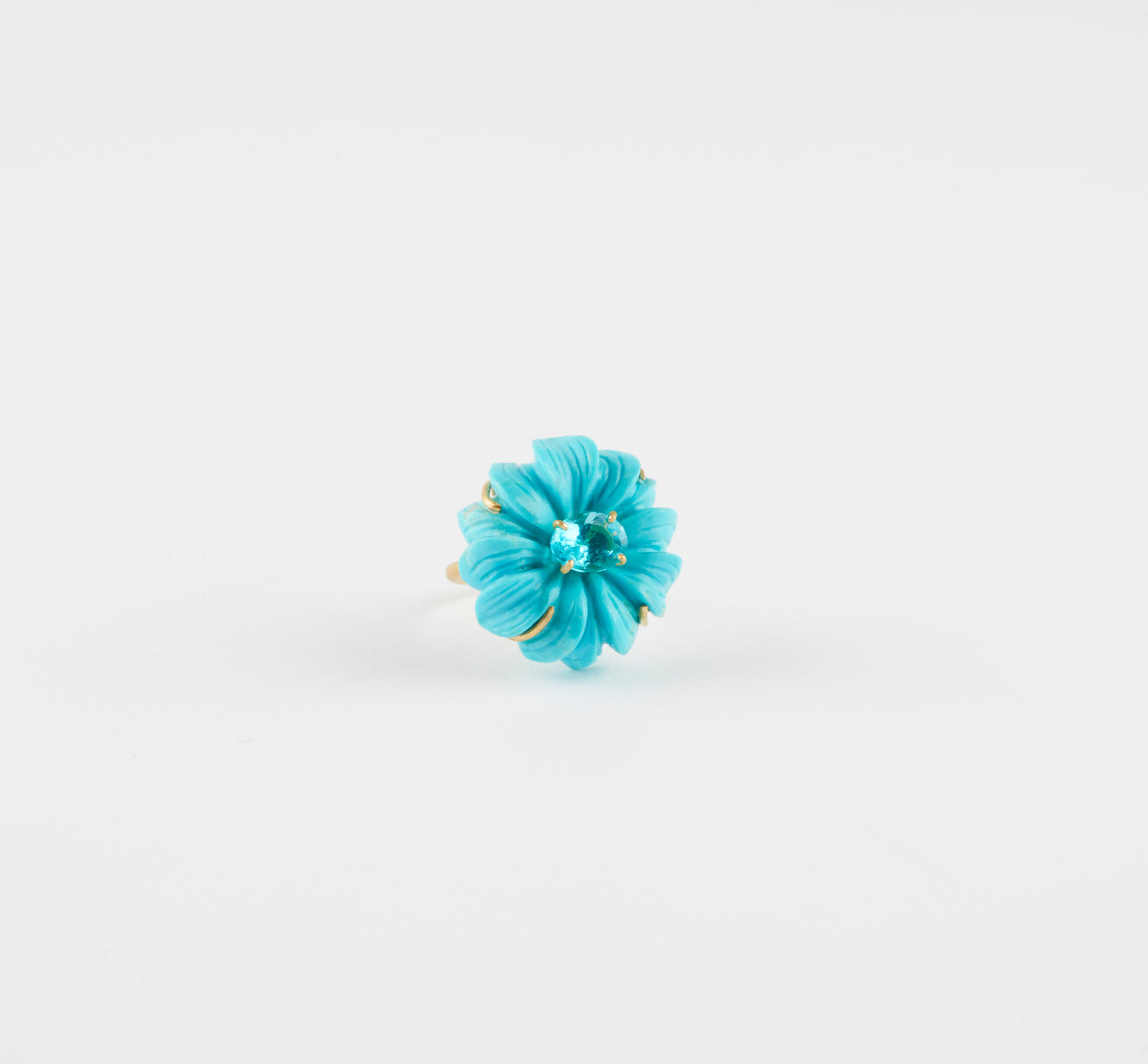 Turquoise Flower Carving with Apatite