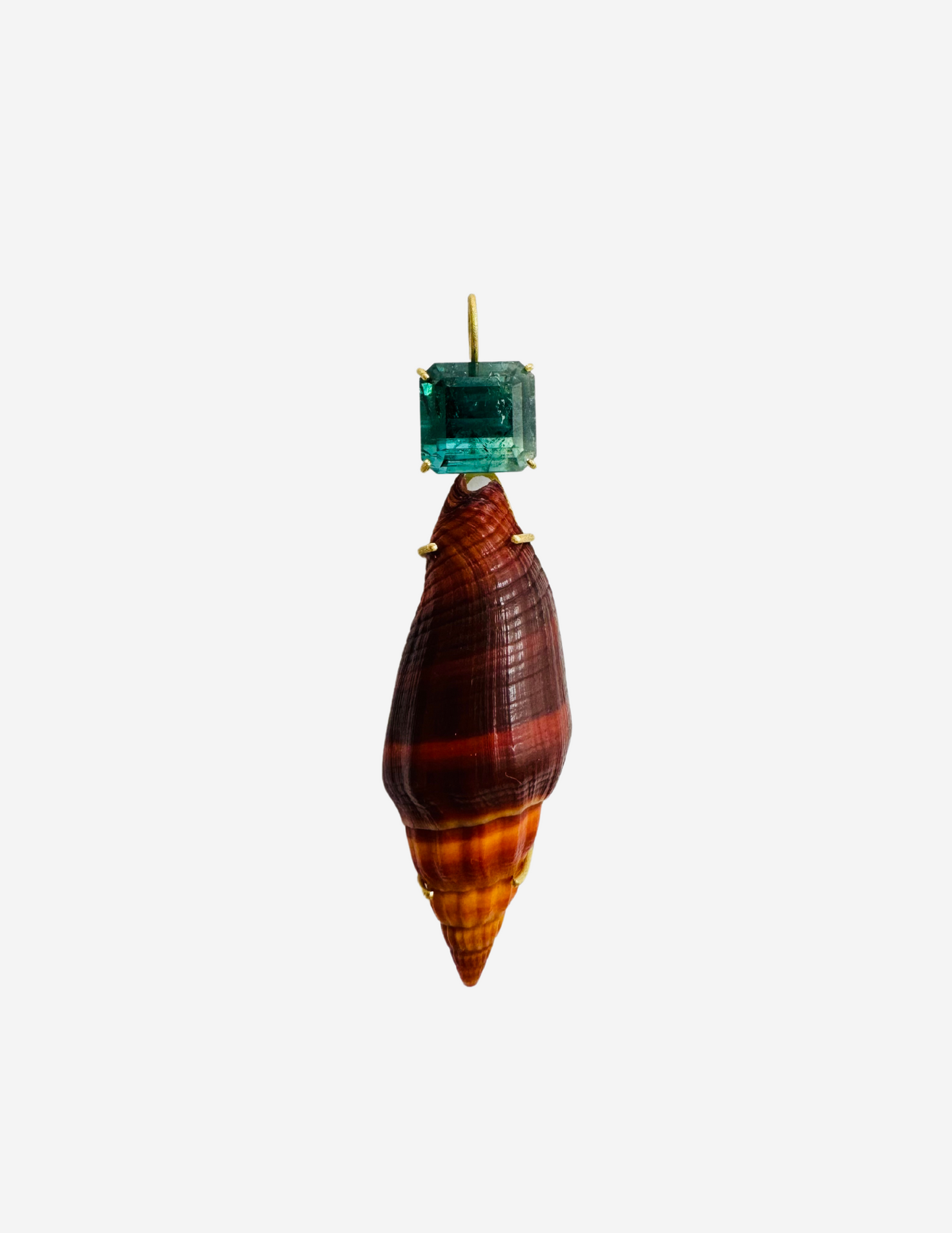 Shell and Tourmaline Pendant