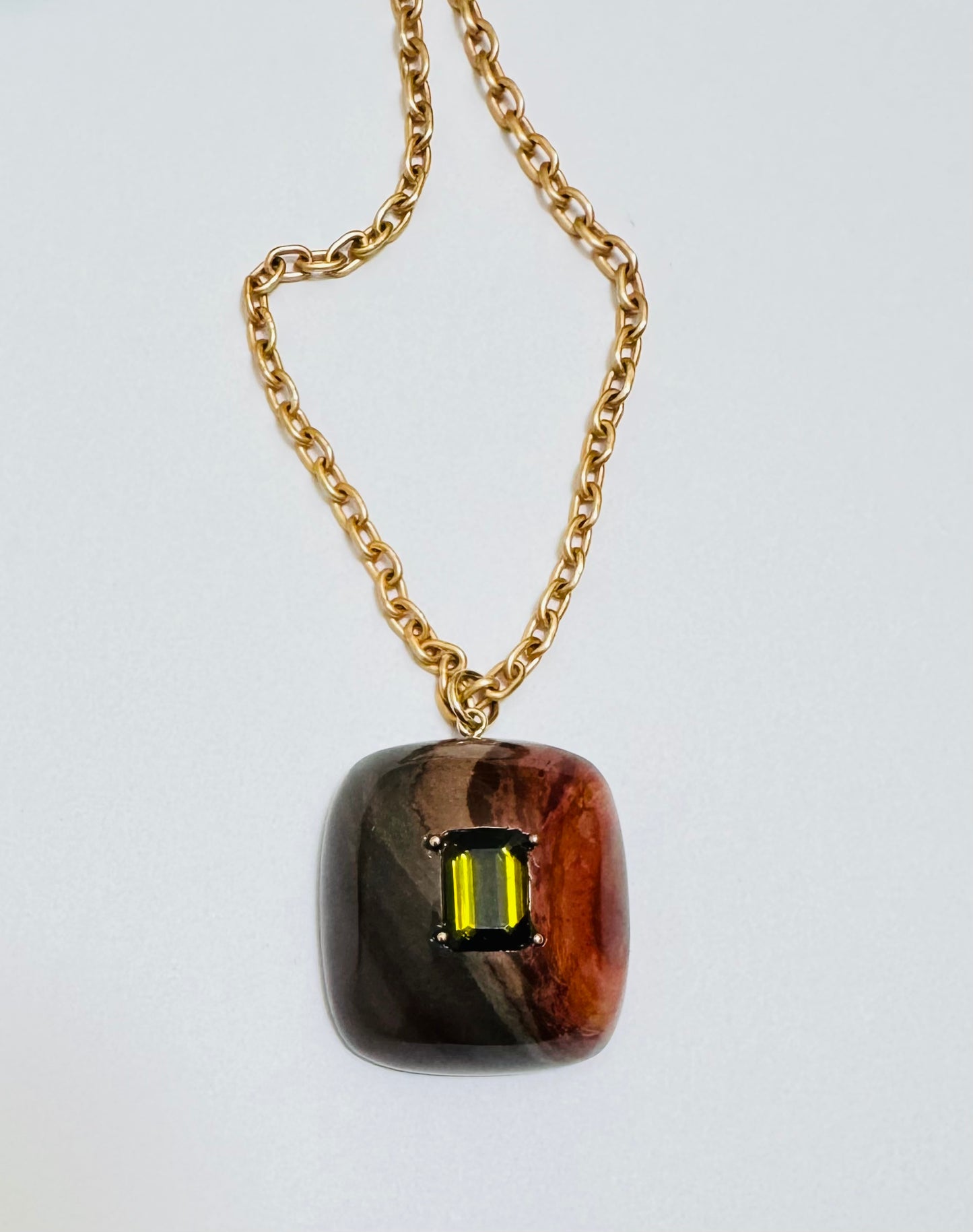 Jasper and Tourmaline Pendant