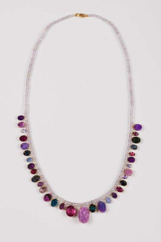Sapphire Beads with Multi Gems