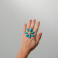 Turquoise Flower with Diamonds