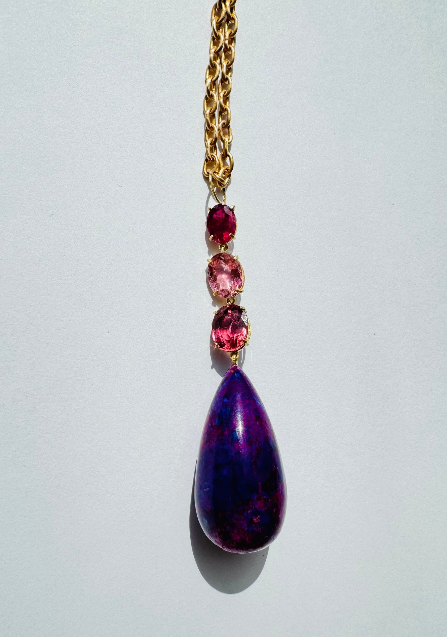 Sugilite and Tourmaline Pendant