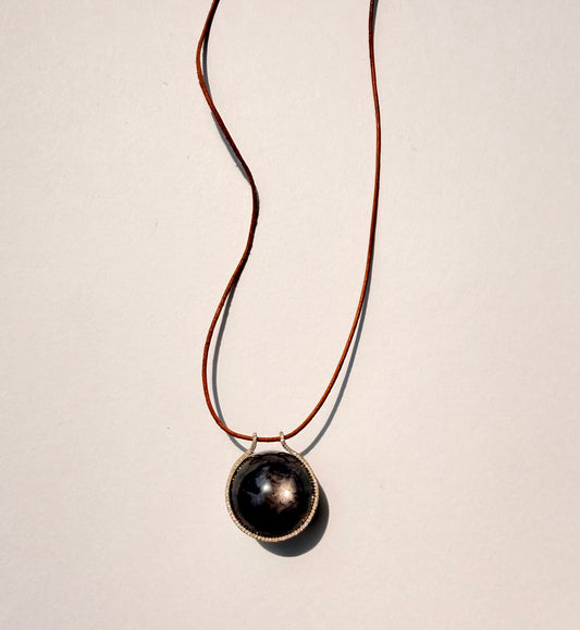 Sapphire Healing Sphere with Diamonds