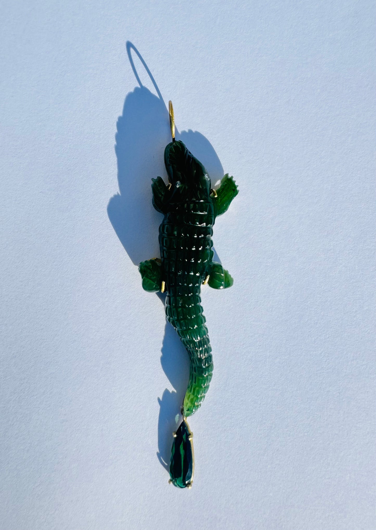 Nephrite Alligator Pendant