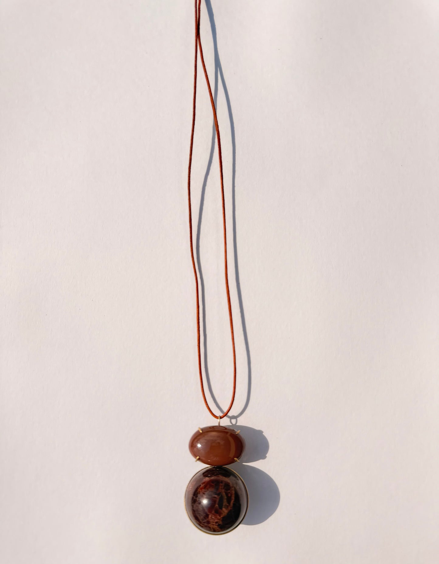 Garnet Healing Sphere and Moonstone Necklace