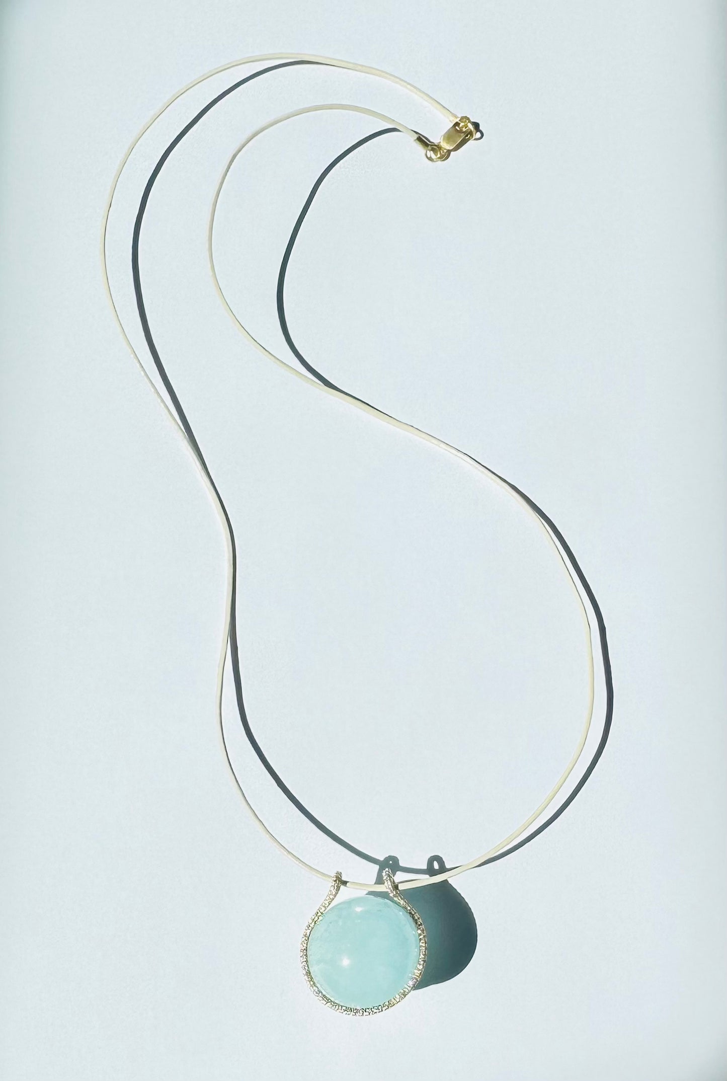 Mini Aquamarine Healing Sphere with Diamonds
