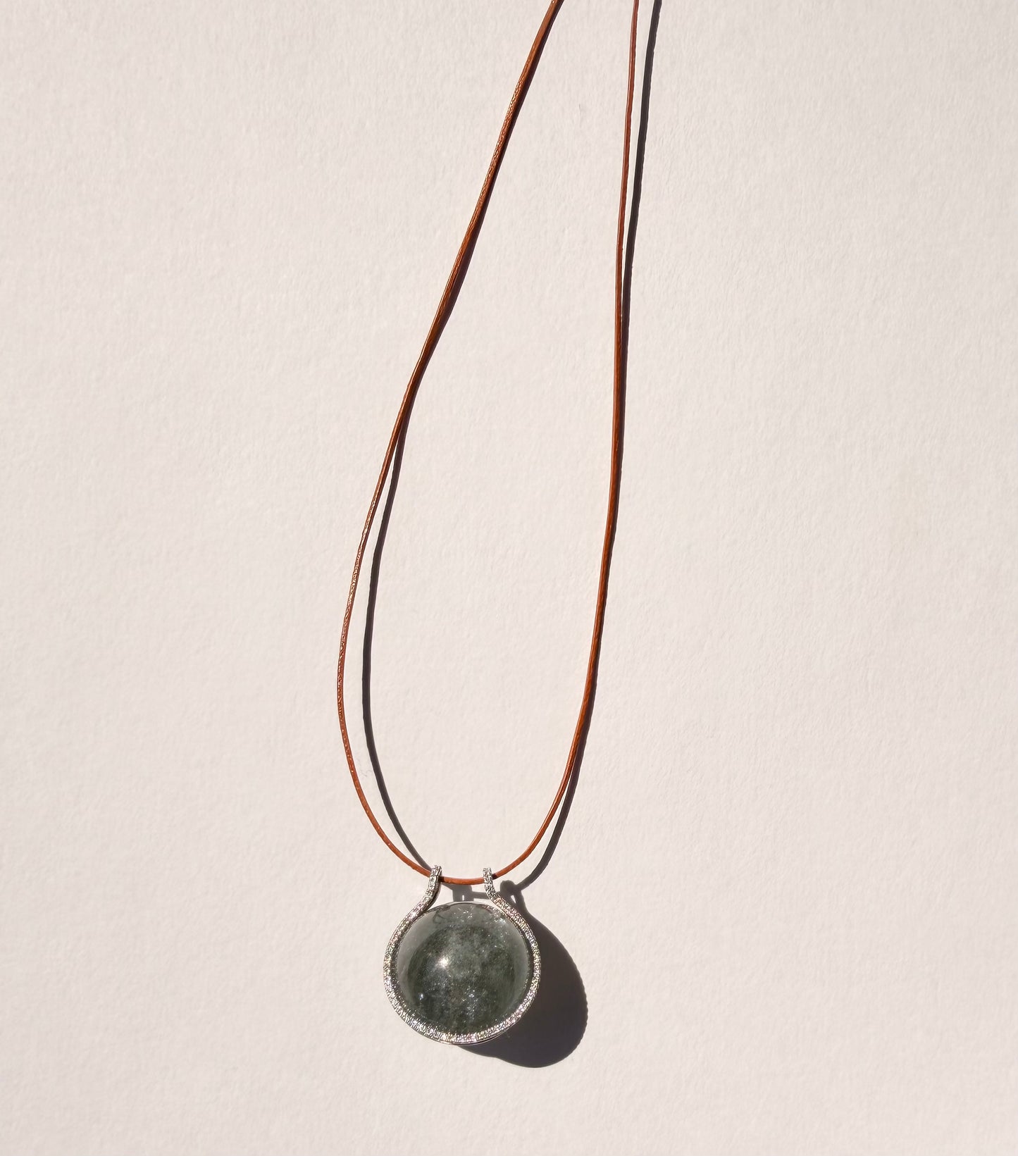 Mini Grey Moonstone Healing Sphere with Diamonds