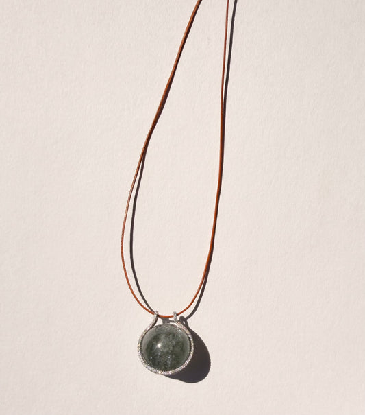 Mini Grey Moonstone Healing Sphere with Diamonds