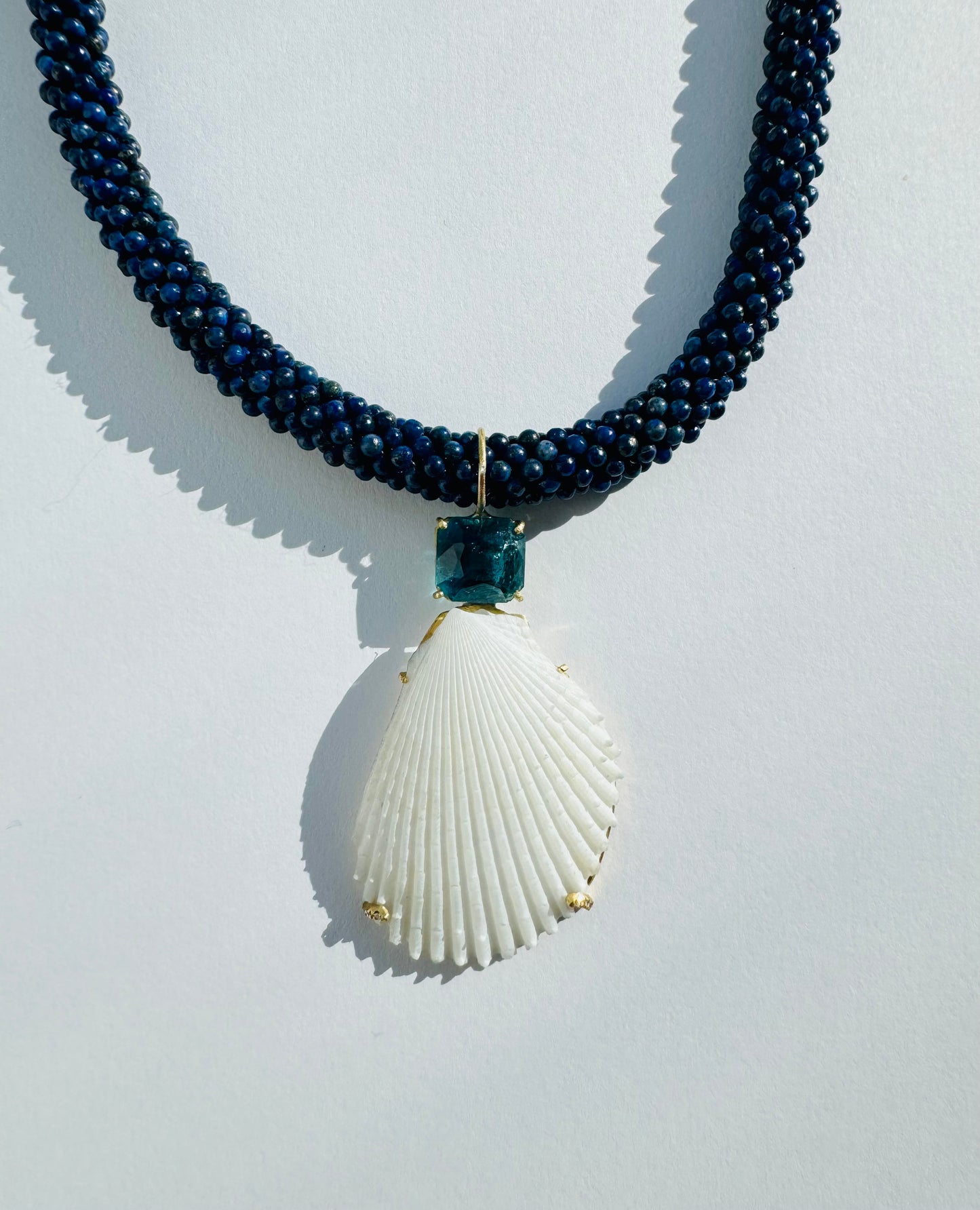 Shell and Tourmaline Pendant