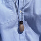 Moonstone and Smokey Quartz Pendant on Grey Leather