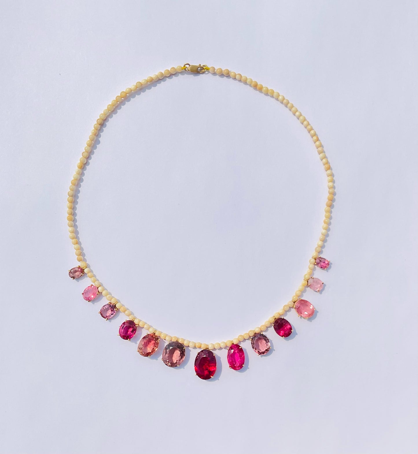 Wooly Mammoth Beads with Pink Tourmalines