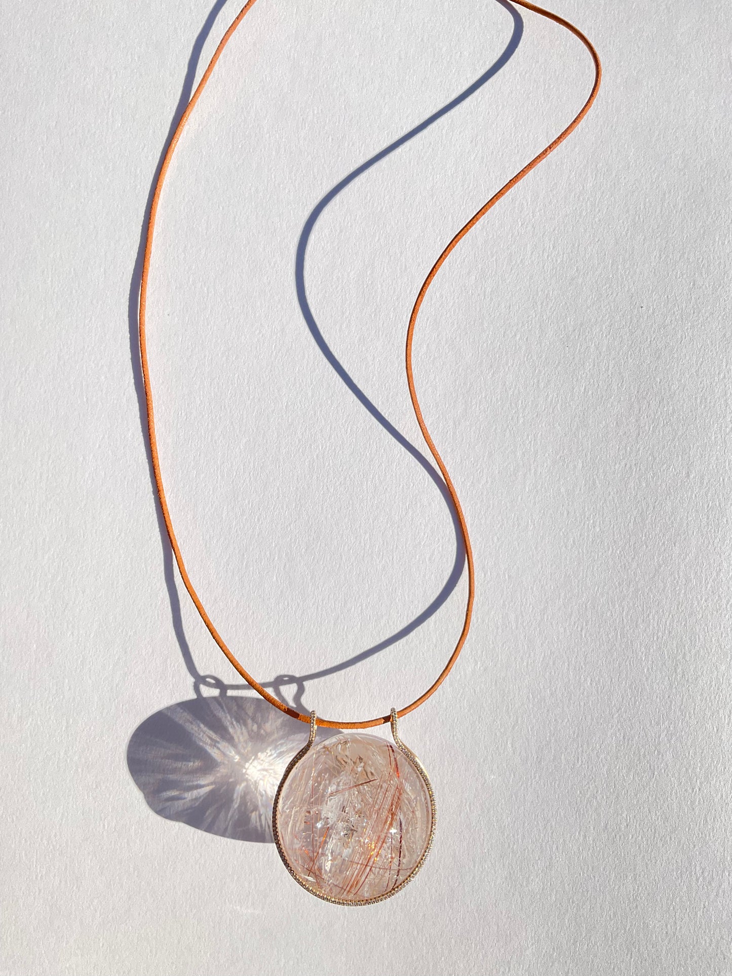 Rudilated Quartz Healing Sphere with Diamonds