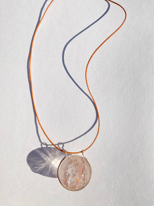 Rudilated Quartz Healing Sphere with Diamonds