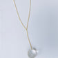 Gold Bar Chain with Quartz Healing Sphere