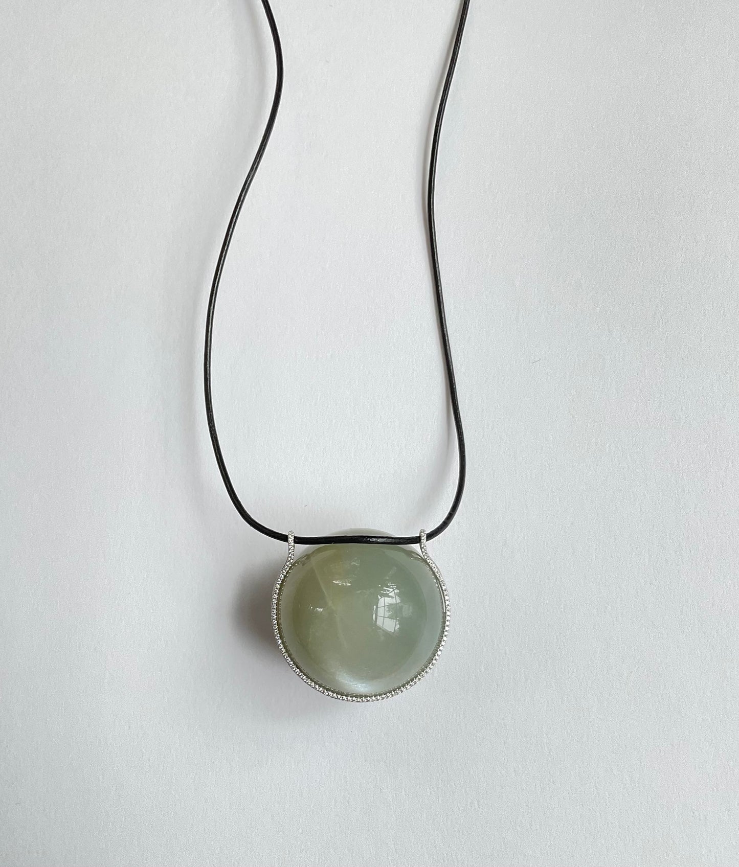 Moonstone Healing Sphere with Diamonds