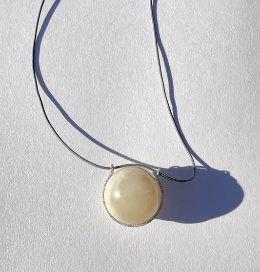 Moonstone Healing Sphere with Diamonds