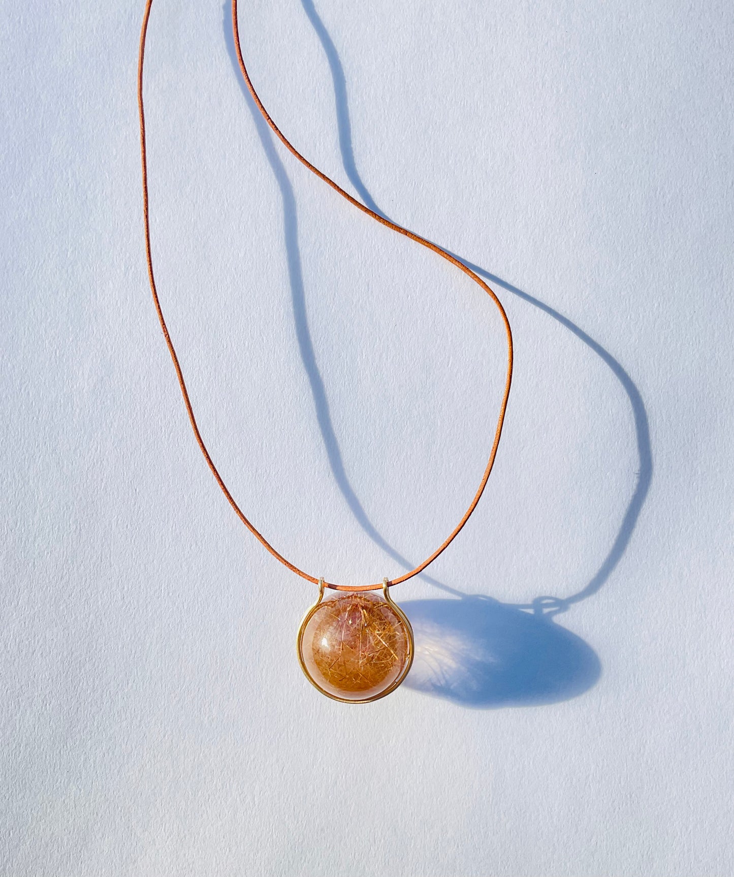 Rutilated Quartz Healing Sphere with Diamonds