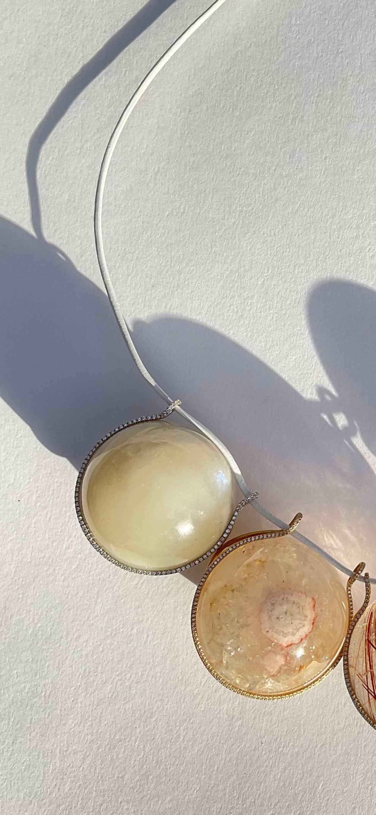 Moonstone Healing Sphere with Diamonds