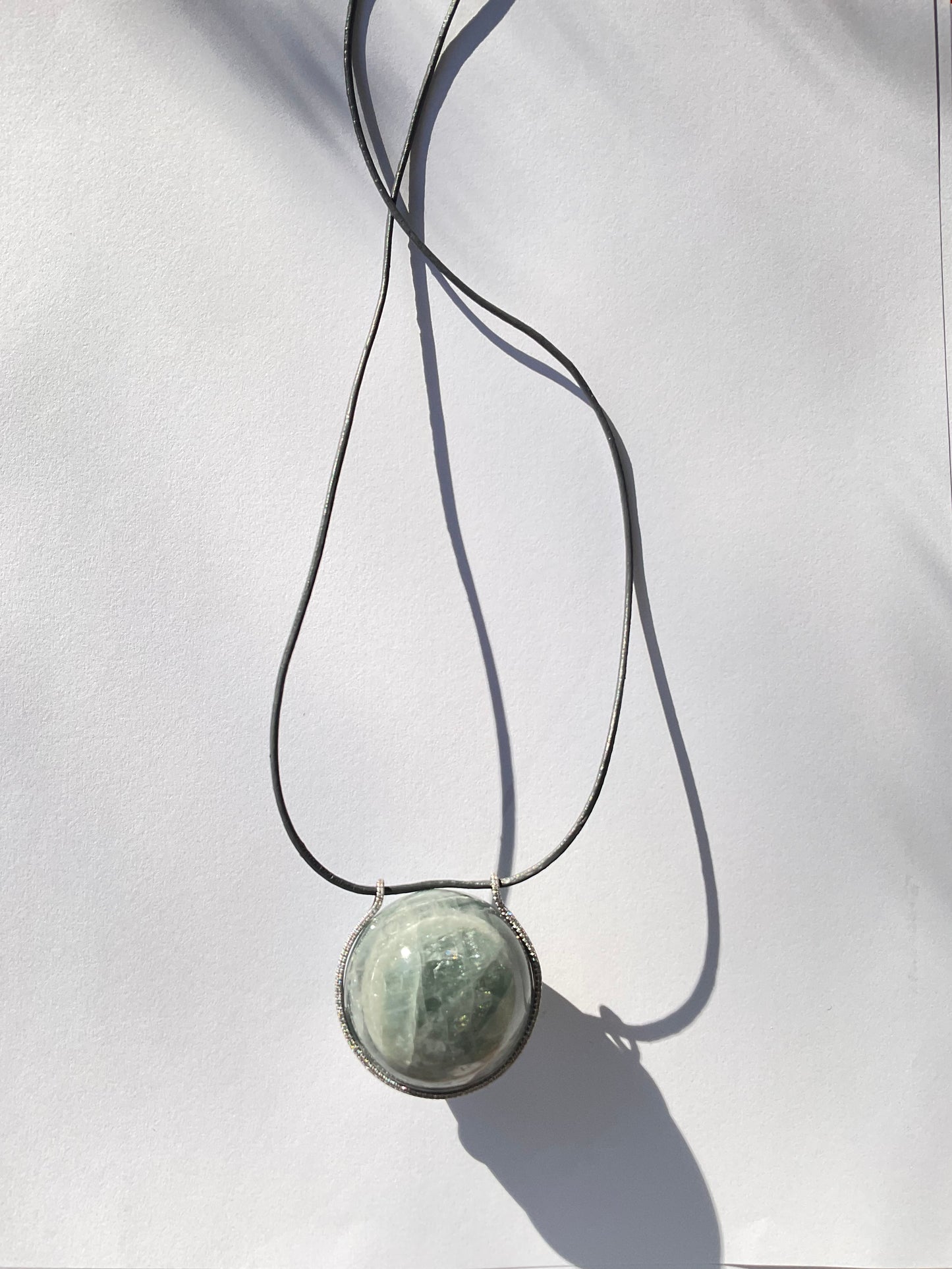 Aquamarine Healing Sphere with Diamonds