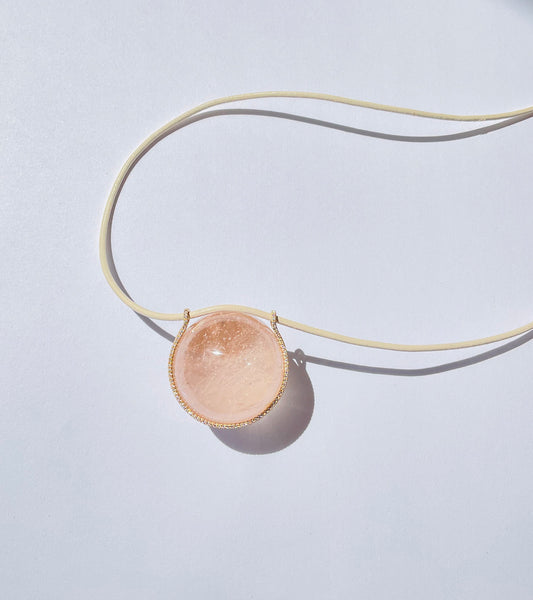Morganite Healing Sphere with Diamonds