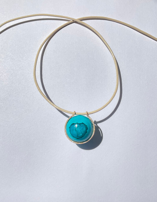 Blue Opal Healing Sphere with Diamonds