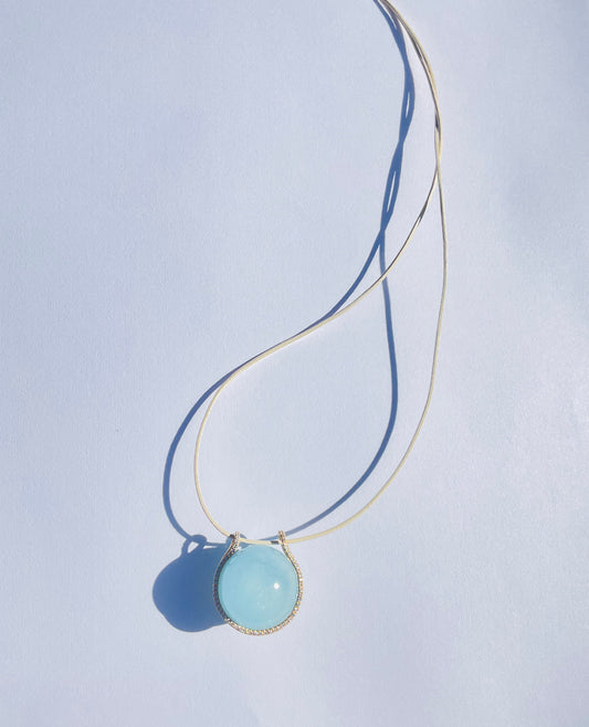 Aquamarine Mini Healing Sphere with Diamonds