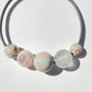 Gem Spheres Necklace, Flower Agate, Quartz