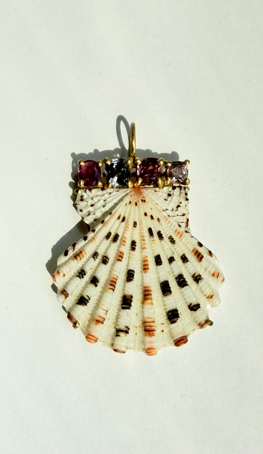 Shell Pendant with Spinel
