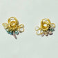 Double Hoops with Abalone Pearls and Polki Diamonds