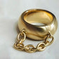 Matte Gold RIng with Chain