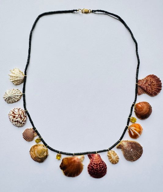 Shells, Sphene and Diamond Necklace