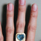 Blue Tourmaline Heart Ring with Diamonds