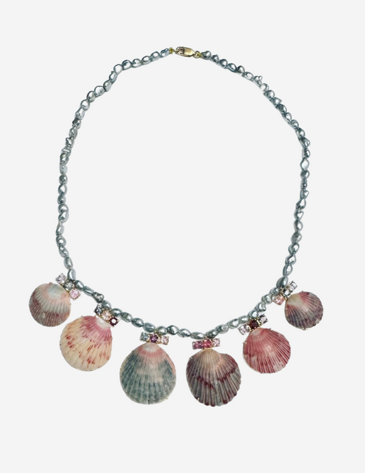Tahitian Keshi Pearls with Shells and Spinel