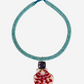 Amazonite Embroidered Cord with Spinel and Rare Shell