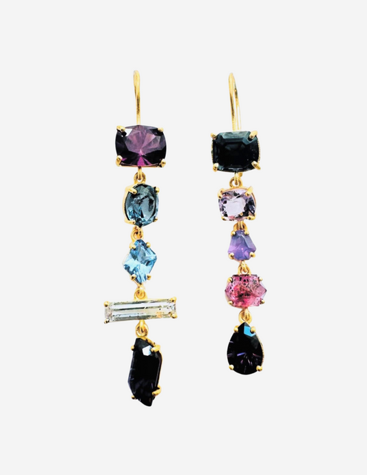 Sapphire and Spinel Earrings