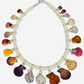 Pearl Embroidered Choker with Aquamarine and Rare Shells