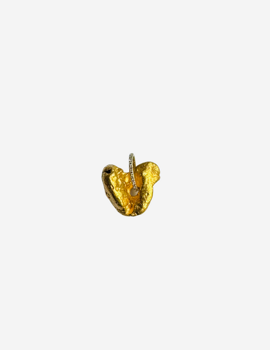 Gold Nugget Pendant with Diamonds