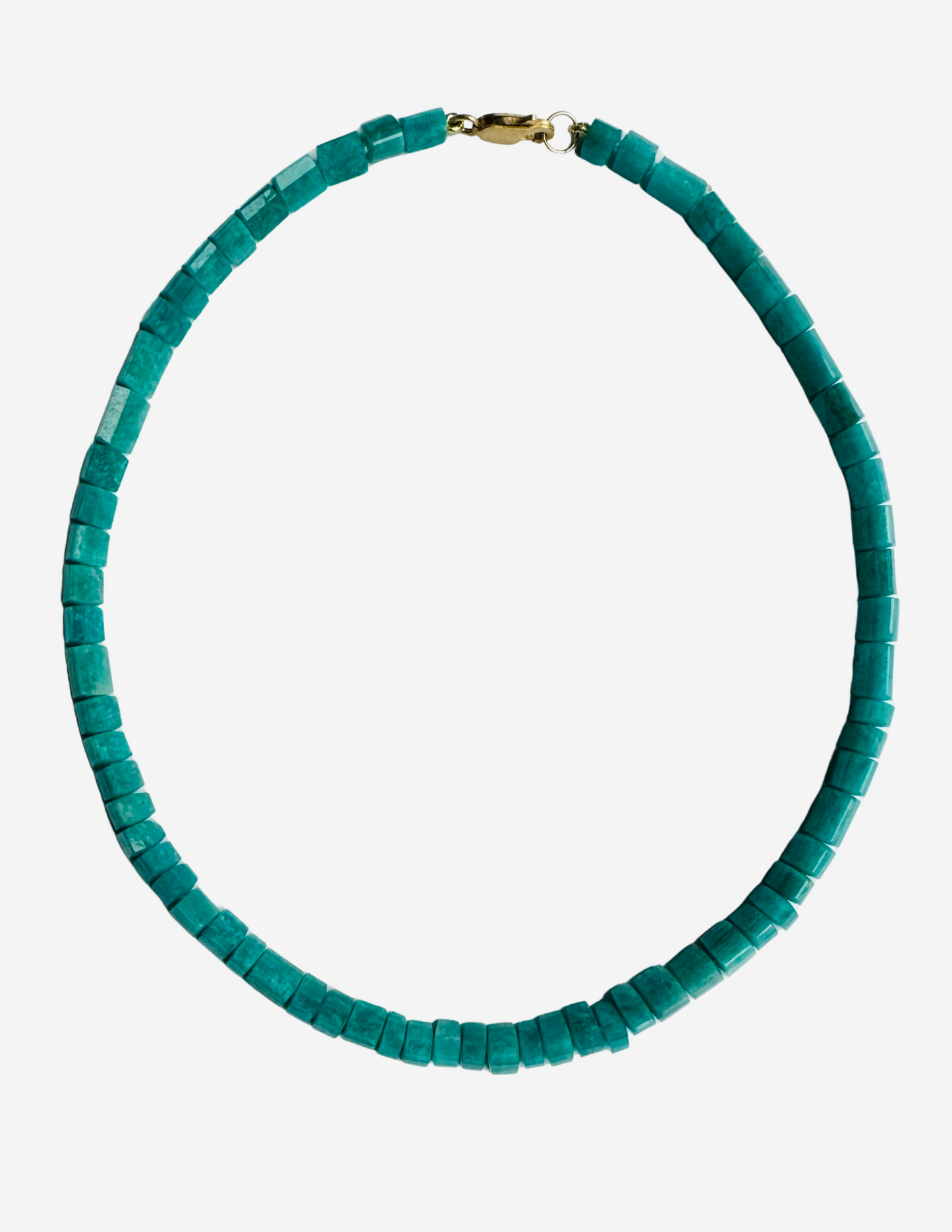 Amazonite Beads with 18k Gold Clasp