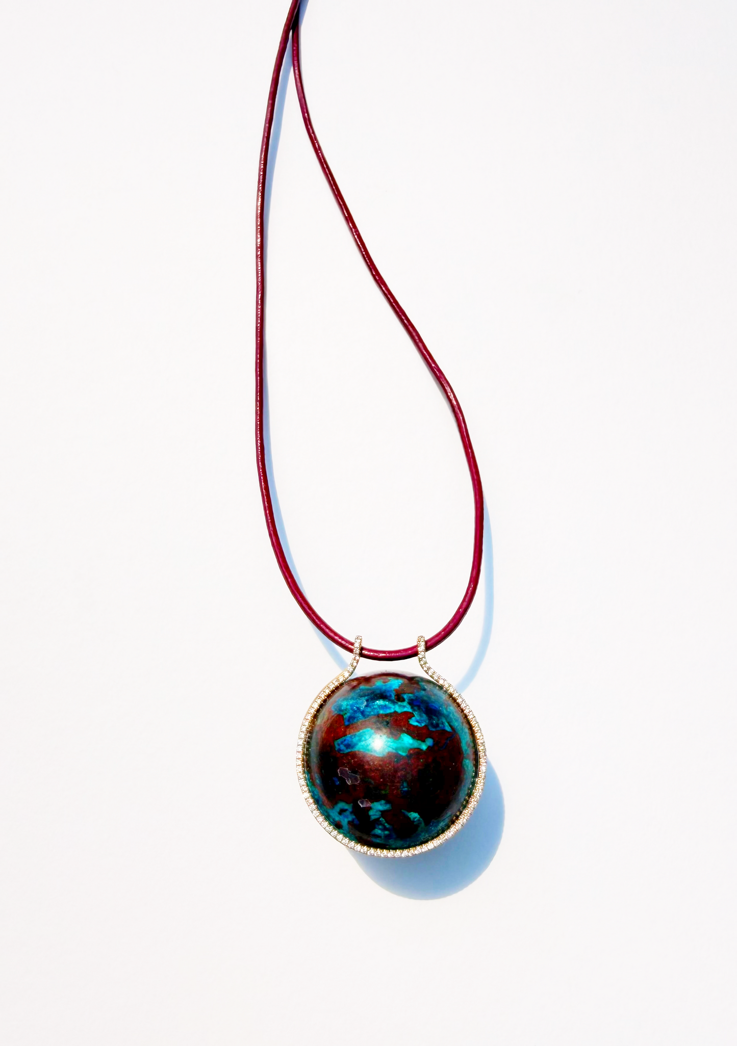 Shattuckite Healing Sphere with Diamonds