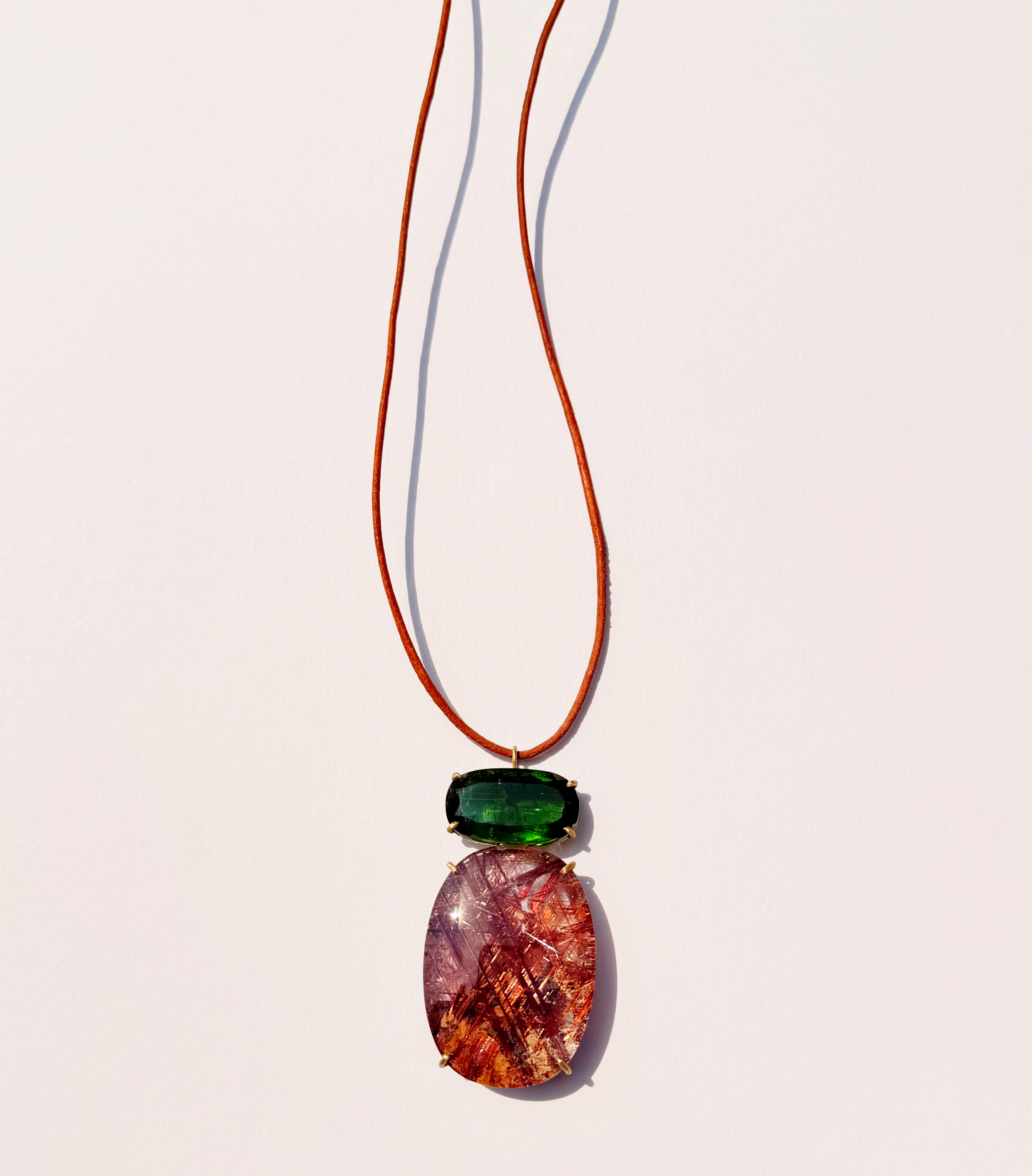 Rutilated Quartz and Tourmaline Necklace
