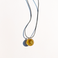 Libyan Desert Glass Healing Sphere Necklace with Diamonds