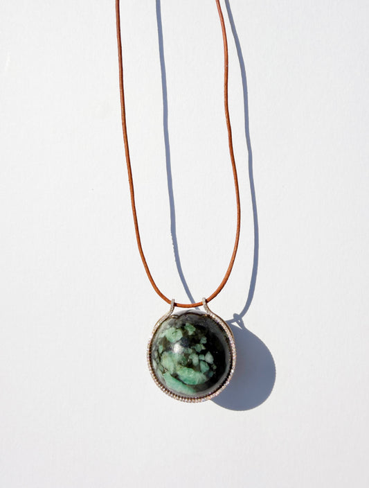 Emerald Healing Sphere with Diamonds