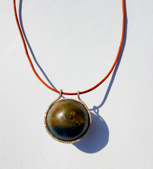 Sapphire Healing Sphere with Diamonds