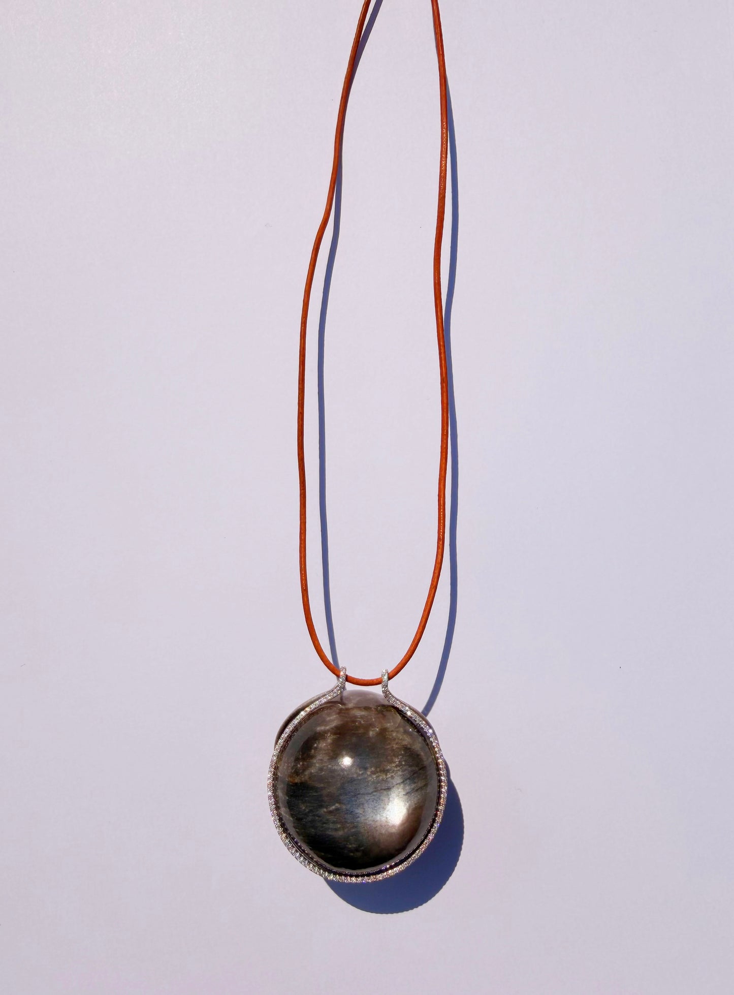 Moonstone Healing Sphere with Diamonds