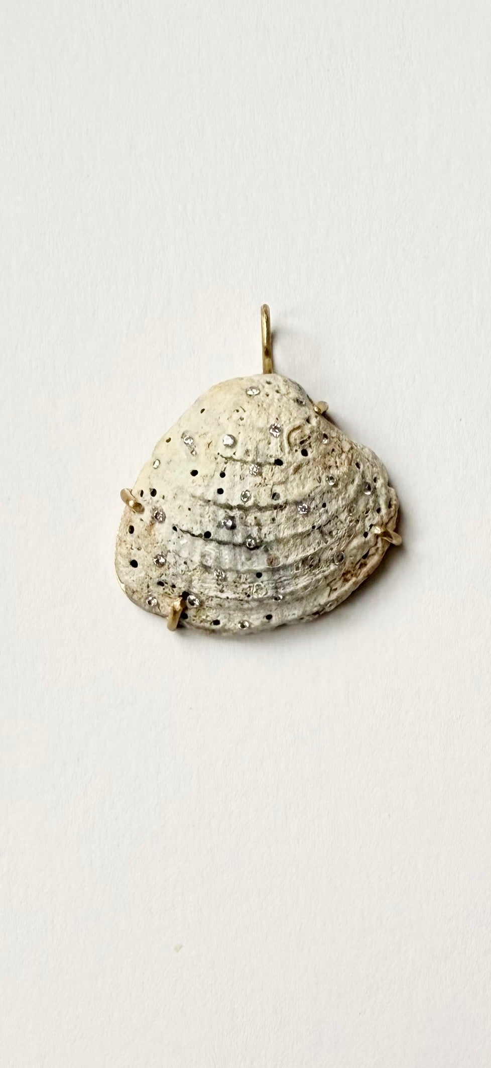 Shell Pendant with Diamonds