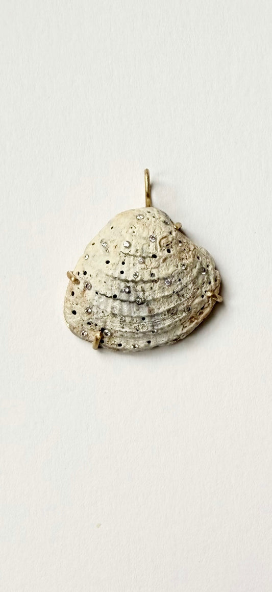 Shell Pendant with Diamonds